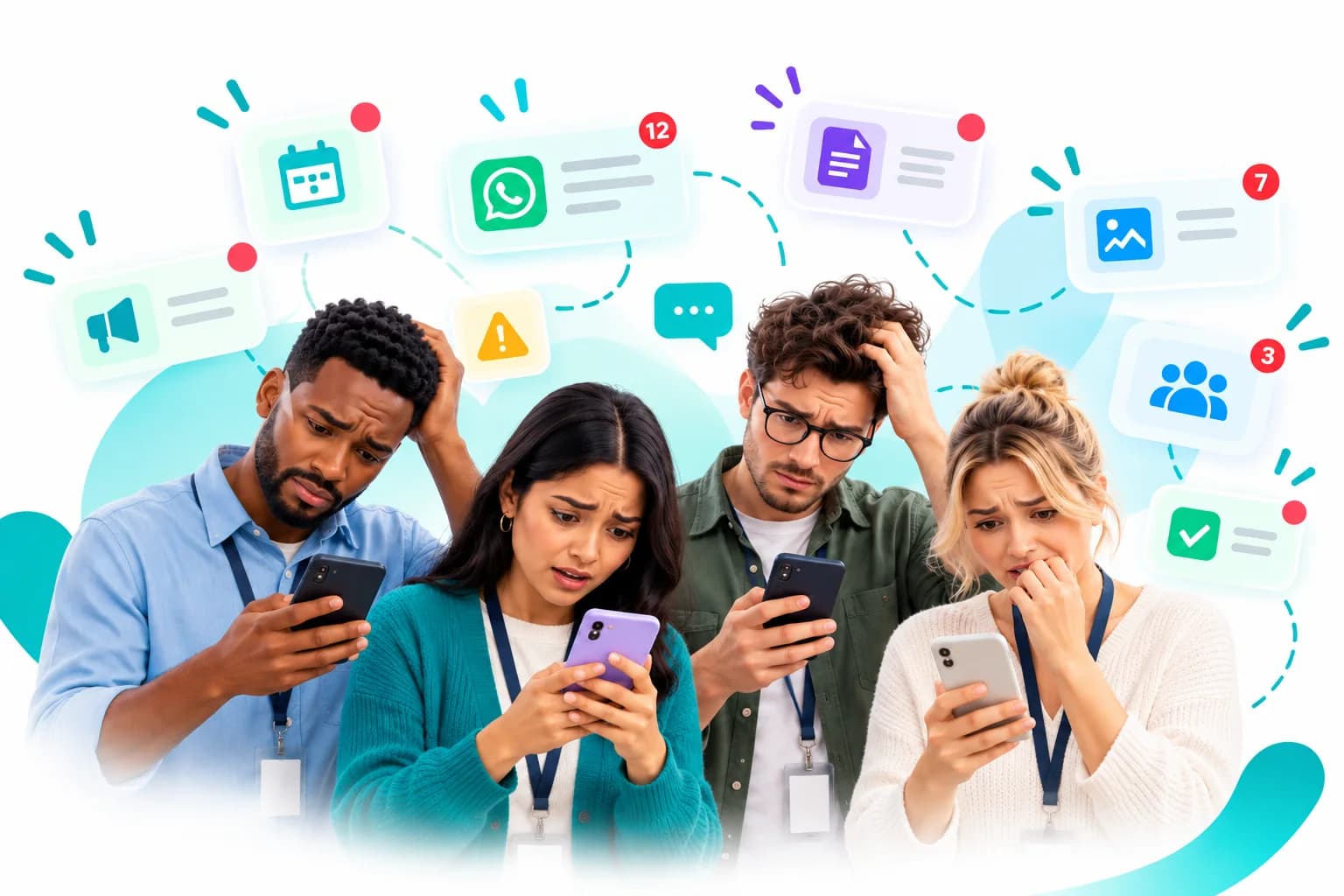 Common school communication challenges - lost messages, noisy group chats, and unreliable paper notices